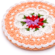 Peach Floral Crochet Doily Handcrafted Cotton Yarn